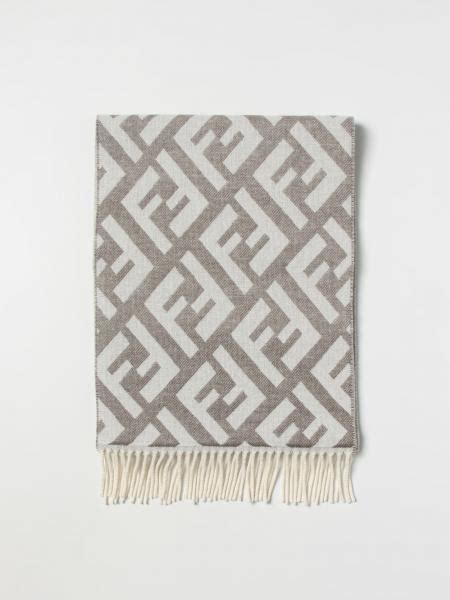 fendi twill signature scarf|Dove grey silk foulard .